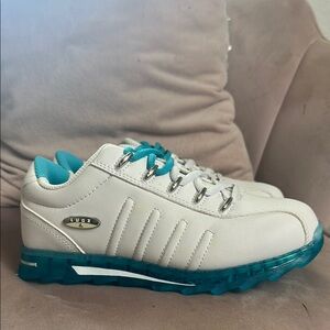 NWT ! Lugz White Sneakers with Teal Highlights